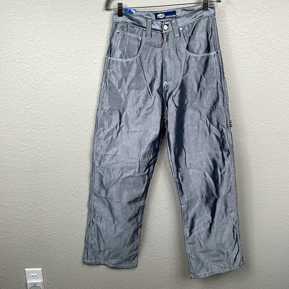 Vintage Deadstock Slim Shady Eminem 90s Baggy Wide Leg Carpenter Jeans Silver 30 - Picture 2 of 16
